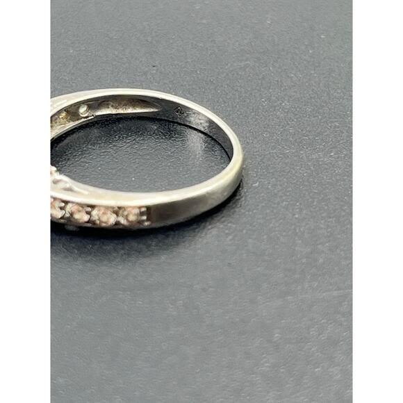 M M Signed Sterling Silver 925 Multicolor CZ Half Eternity Band Ring Sz 6.25 - Picture 5 of 15